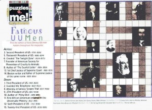Famous UU Men Crossword Puzzle