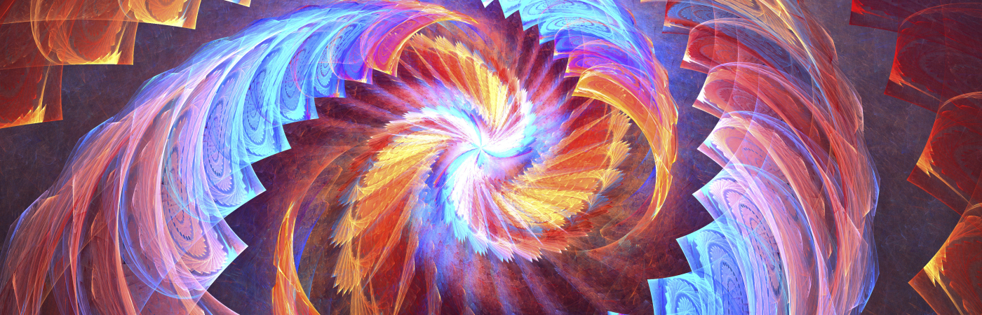 Fractal background with abstract galaxy spiral shapes